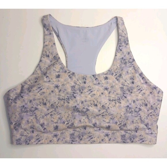 Calme Other - Calme Johnny Was Sports Bra Sz L Endurance Cosmic Purple Print Racer Back